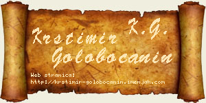 Krstimir Golobočanin vizit kartica